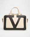 Valentino Garavani Viva Superstar Small Leather Duffle Bag In White