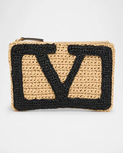 Valentino Garavani Viva Superstar Vlogo Crochet Clutch Bag