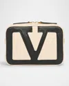 Valentino Vlogo Signature Leather Pouch In White