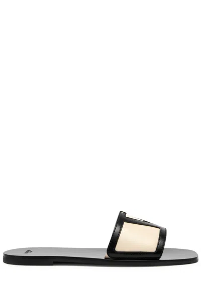 VALENTINO GARAVANI VALENTINO VIVA SUPERSTAR VLOGO LEATHER SLIDERS