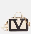 Valentino Viva Superstar Small Two-tone Leather Shoulder Bag In Beige