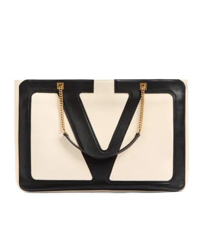 Valentino Garavani Large Logo Tote In Nude