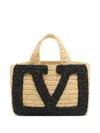 Valentino Garavani Viva Superstar Crochet Small Tote Bag In Neutral