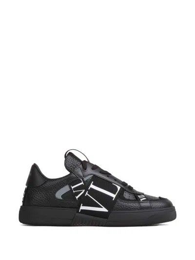 Valentino Garavani Man Sneakers Black Size 7 Leather, Textile Fibers