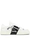 Valentino Garavani Leather Sneakers Vl7n Perforated Upper Round Toe In White