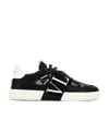 Valentino Black White Vl7n Leather Sneakers In Black