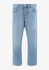 Valentino Light Wash Denim Jeans In Blue