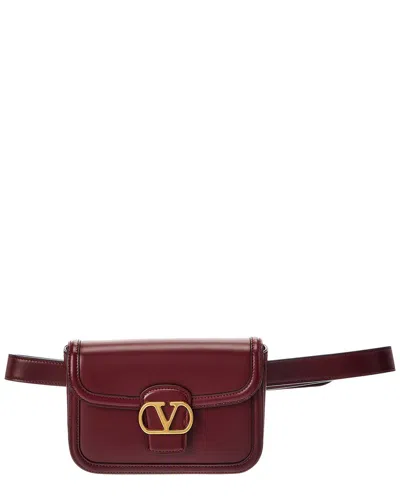 Valentino Garavani Valentino Vlog Leather Belt Bag In Burgundy
