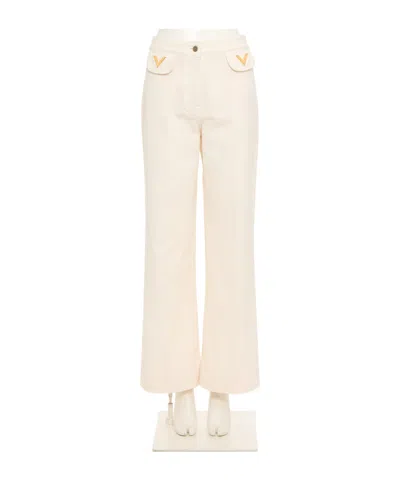 Valentino Vlog Logo Jeans In White