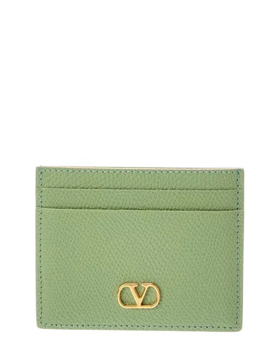 Valentino Garavani Valentino Vlog Signature Leather Card Case In Green