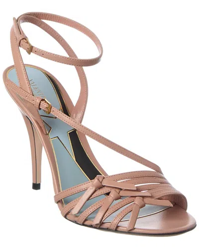 Valentino Garavani Valentino Vlogo 100 Leather Sandal In Neutral