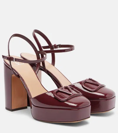 Valentino Garavani Vlogo 115 Patent Leather Platform Pumps In Purple