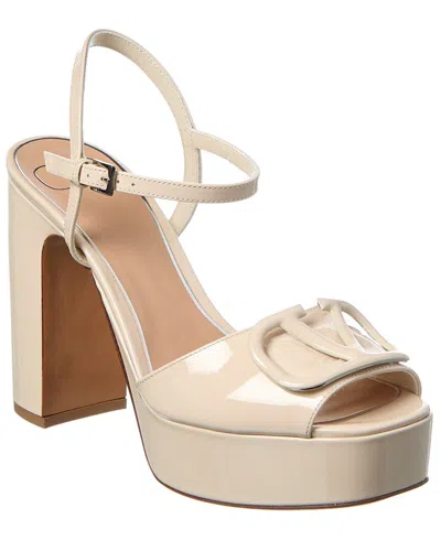 Valentino Garavani Valentino Vlogo 115 Patent Platform Sandal In Neutral