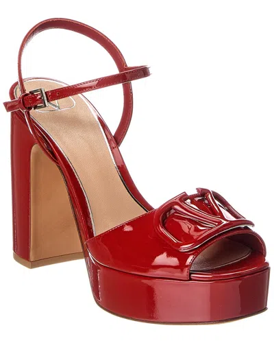 Valentino Garavani Valentino Vlogo 115 Patent Platform Sandal In Burgundy