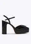 Valentino Vlogo Signature 115 Patent Leather Platform Pumps In Black