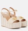 Valentino Vlogo Signature 120 Grainy Leather Wedge Sandal In White