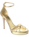 Valentino Garavani Eveninglam Platform Sandal In Laminated Nappa 120mm Woman Gold 39 In Gold