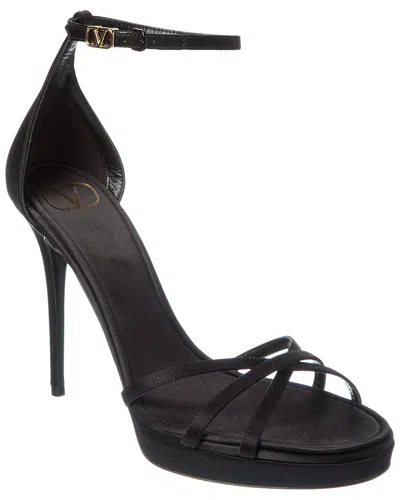 Valentino Garavani Vlogo 120 Satin Sandal In Black
