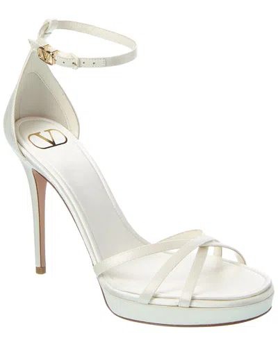 Valentino Garavani Valentino Vlogo 120 Satin Sandal In White