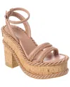 Valentino Garavani Vlogo Summerblocks Wedge Sandal In Nappa Leather And Silk Torchon 130mm Woman Ros In Pink