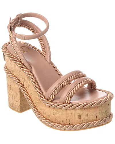 Valentino Garavani Valentino Vlogo 130 Rope & Leather Platform Sandal In Pink