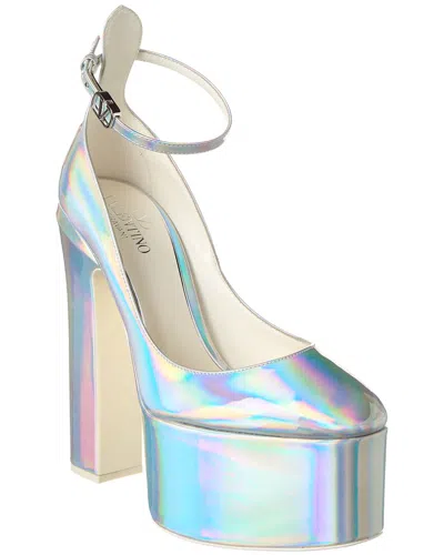 Valentino Garavani Valentino Vlogo 155 Leather Platform Pump In White