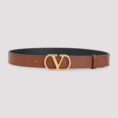 Valentino Garavani Vlogo Signature Deep Caramel Belt Women In Brown