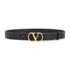 Valentino Vlogo 30 Black Leather Belt In Black