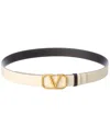 Valentino Vlogo 30mm Reversible Leather Belt In White