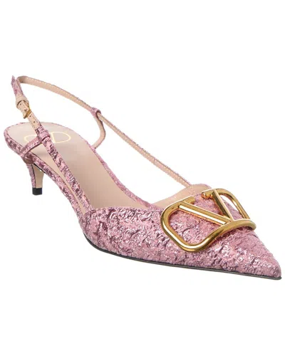 Valentino Garavani Valentino Vlogo 40 Jacquard Slingback Pump In Pink
