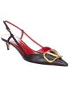 Valentino Pointed Toe Slimback Pump With Vintage-effect Brass Detail