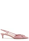 Valentino Vlogo 40 Patent Leather Slingback Pumps In Pink