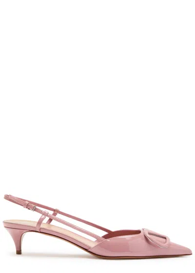 VALENTINO GARAVANI VALENTINO VLOGO 40 PATENT LEATHER SLINGBACK PUMPS