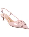 Valentino Vlogo 40 Patent Slingback Leather Pump