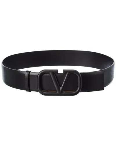 Valentino Garavani Valentino Vlogo 40mm Leather Belt In Black