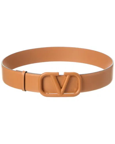 Valentino Garavani Valentino Vlogo 40mm Leather Belt In Orange