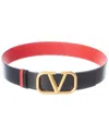 Valentino Vlogo 30mm Reversible Leather Belt In Red