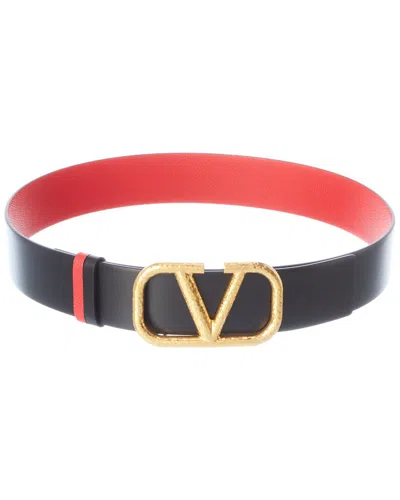 Valentino Garavani Valentino Vlogo 40mm Reversible Leather Belt In Red