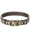 Valentino Vlogo Monogram-jacquard Belt In Brown