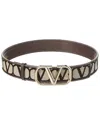 Valentino Vlogo Monogram-jacquard Belt In Brown