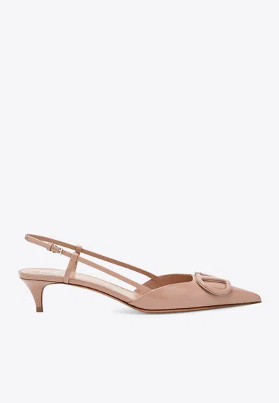 Valentino Garavani Vlogo 50 Patent Leather Slingback Pumps In Pink