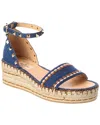 Valentino Garavani Rockstud Double Flatform Sandal In Denim 55mm Woman Blue 39 In Blue