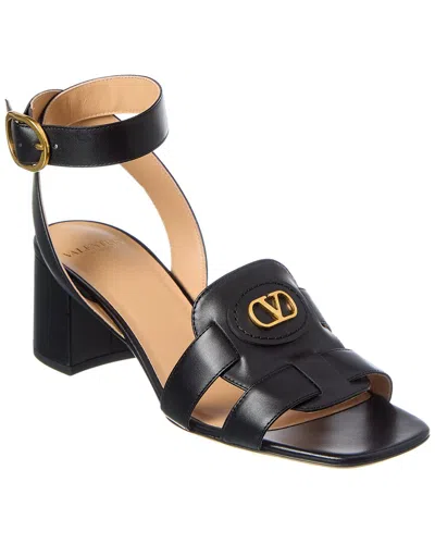 Valentino Garavani Valentino Vlogo 55 Leather Sandal In Black