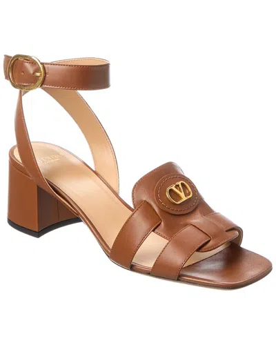 Valentino Garavani Valentino Vlogo 55 Leather Sandal In Brown