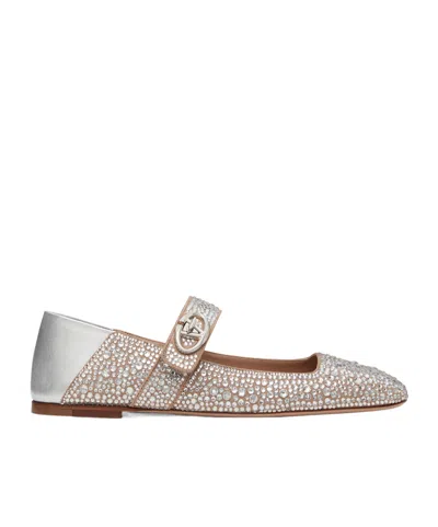 VALENTINO GARAVANI VALENTINO VLOGO MARY-JANE EMBELLISHED BALLERINA SHOES