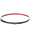 Valentino Vlogo 5mm Reversible Leather Belt In Black