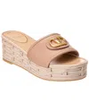 Valentino Garavani Vlogo Espadrille Platform Wedge Slide Sandal
