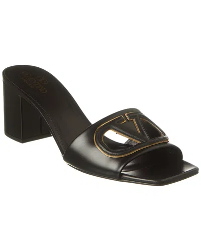 Valentino Garavani Vlogo Signature Slide Sandals In Black