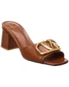 Valentino Vlogo Signature 60mm Patent Sandals In Brown