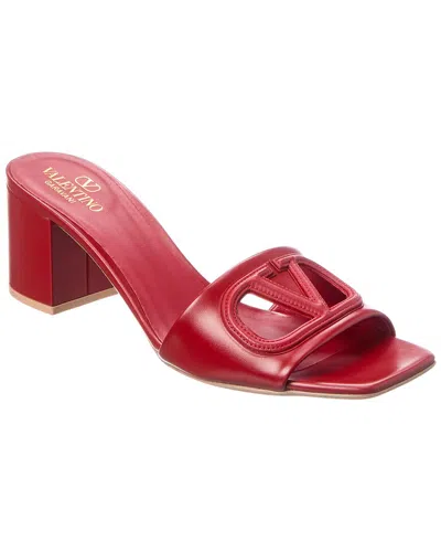 Valentino Garavani Valentino Vlogo Signature Leather Sandal In Red